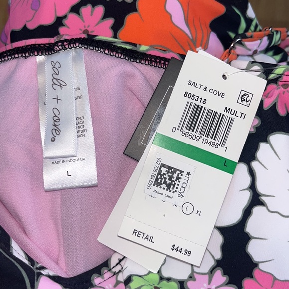 SALT + COVE JUNIORS LACE-UP-SIDES ONE-PIECE SWIMSUIT Sz LARGE - Picture 9 of 12